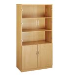 Deluxe Combination Unit With Wood and Glass Doors