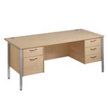 Straight Desk with 2 and 3 Drawer Pedestals