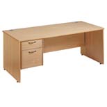 Straight Desk with 2 Drawer Pedestal