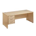 Straight Desk with 3 Drawer Pedestal